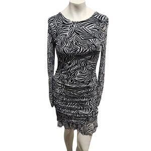 Sanctuary Let's Party Mesh Mini Dress Womens SZ Med NWT Zebra Baddie Y2K Urban